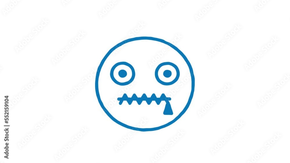 Emoticon mouth on lock. Animated doodle emoticon. Alpha channel Emoticon mouth on lock. Animated doodle emoticon. Alpha channel