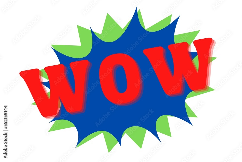 Fototapeta premium WOW expression with a happy cartoon face