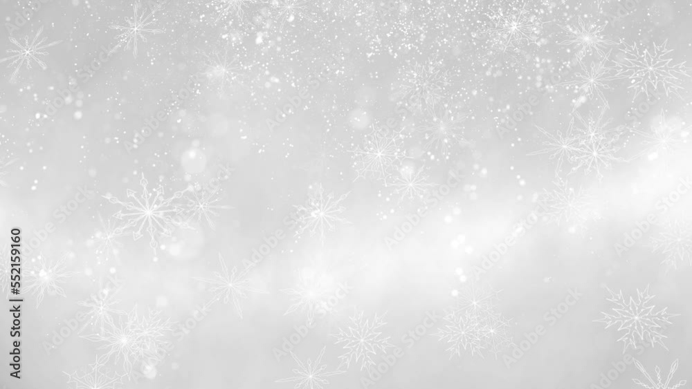 Bright and shine blurred Christmas background with looped artistic snowflakes falling down. Copy space animation. Bright and shine blurred Christmas background with looped artistic snowflakes falling down. Copy space animation.