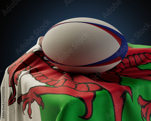 Foto Rugby Ball And Wales Flag