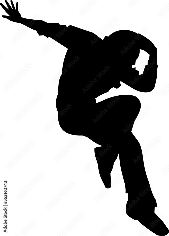 black contour silhouette of a dancing man, isolated element, logo black contour silhouette of a dancing man, isolated element, logo