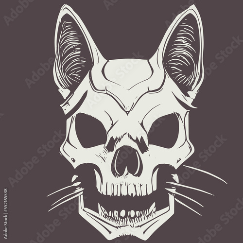cat skeleton clipart brown  hand drawn vector picture