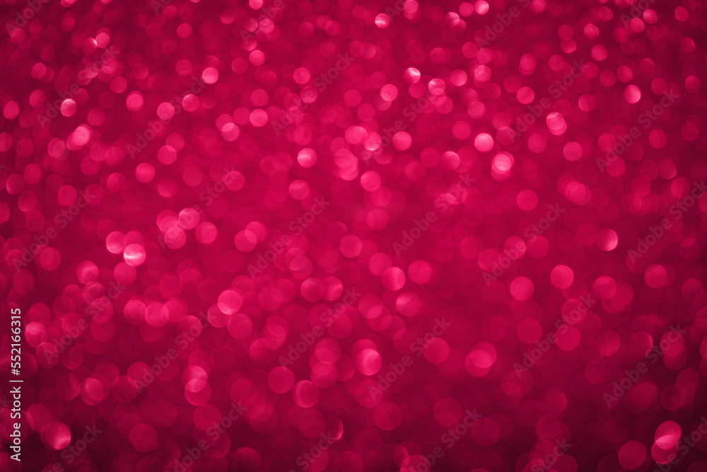 Viva Magenta bokeh lights background. Unfocused abstract red glitter holiday background. Christmas, Valentines day design element. Mock up. Winter xmas holidays wallpaper. Color of year 2023. Viva Magenta bokeh lights background. Unfocused abstract red glitter holiday background. Christmas, Valentines day design element. Mock up. Winter xmas holidays wallpaper. Color of year 2023.