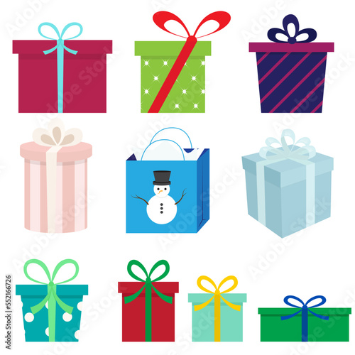 Wrapped presents, gift boxes isolated vector illustration graphics