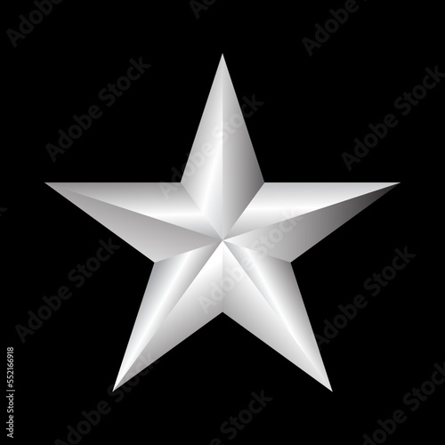 white star  silver star on blackground.
