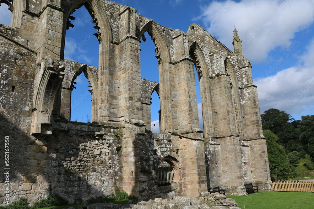 Bolton Abbey ruins of a monastery in Yorkshire, England UK