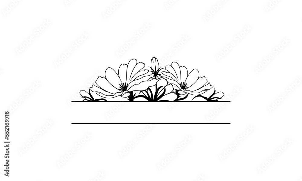 Naklejka premium Flower Monogram Vector