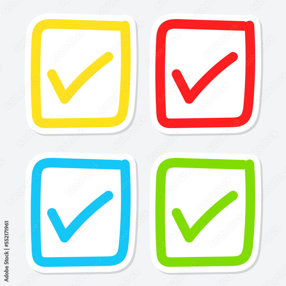Set of hand drawn Check Mark Set of hand drawn Check Mark