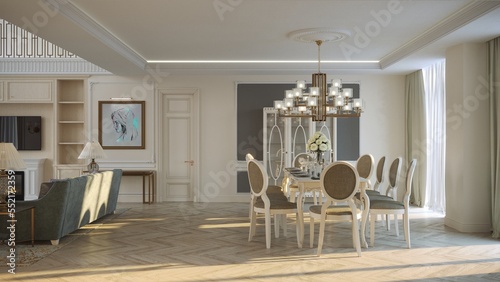 modern apartment interior  3D illustration