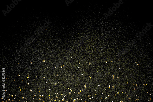 Wallpaper Mural Abstract background with shining golden particles on black. 3D render illustration. Torontodigital.ca