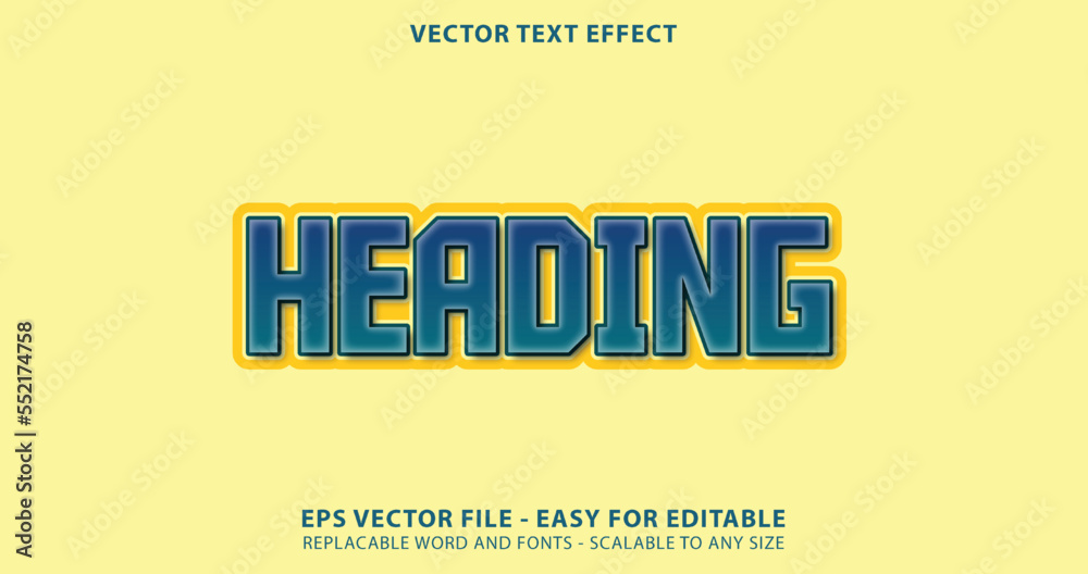 Fototapeta premium heading modern fresh bold editable text effect eps