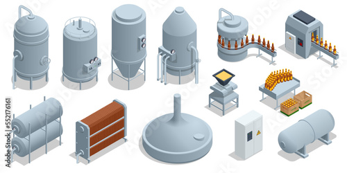 Isometric Brewing, Craft beer brewing equipment in privat brewery Fototapet