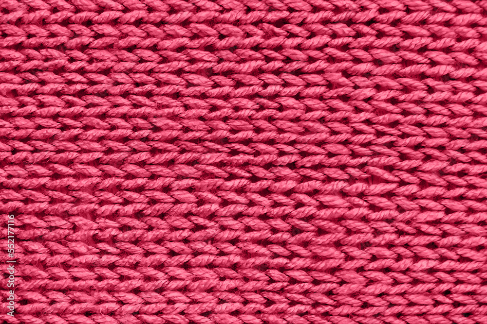 super chunky knitted background. Knitted structure. viva magenta