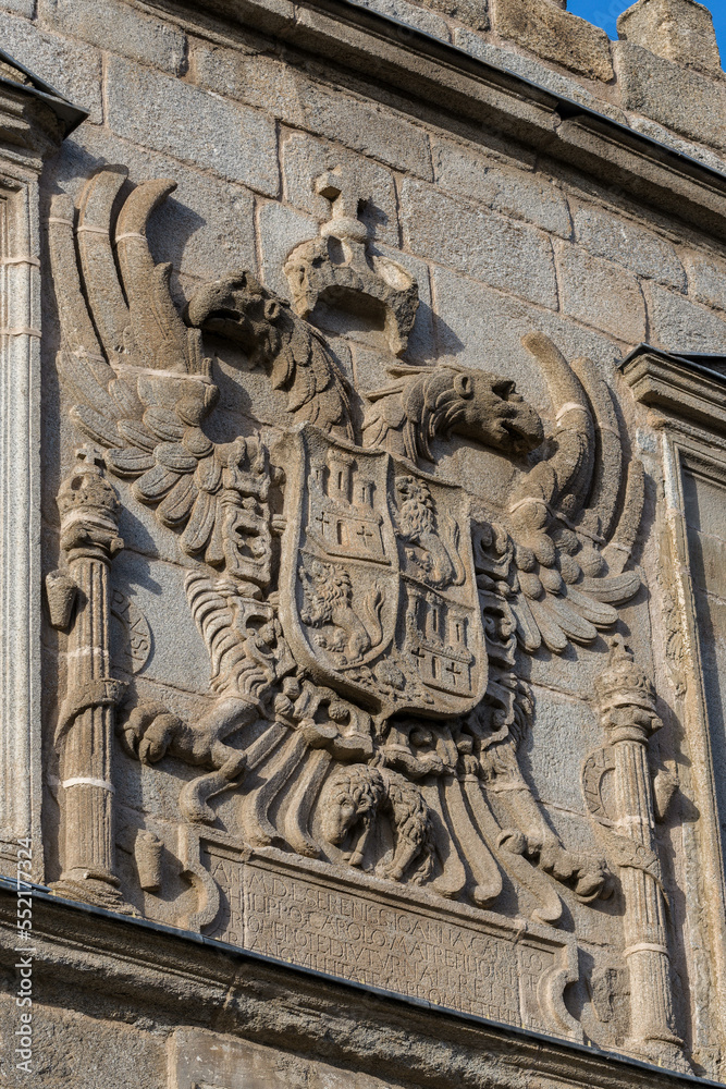 Historic Spanish escutcheon in Toledo building