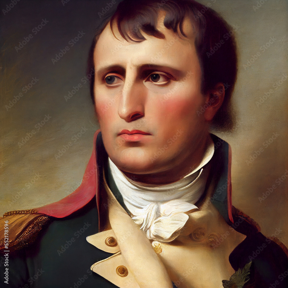 Vintage Portrait of Napoleon Bonaparte - generative AI - obrazy, fototapety, plakaty 