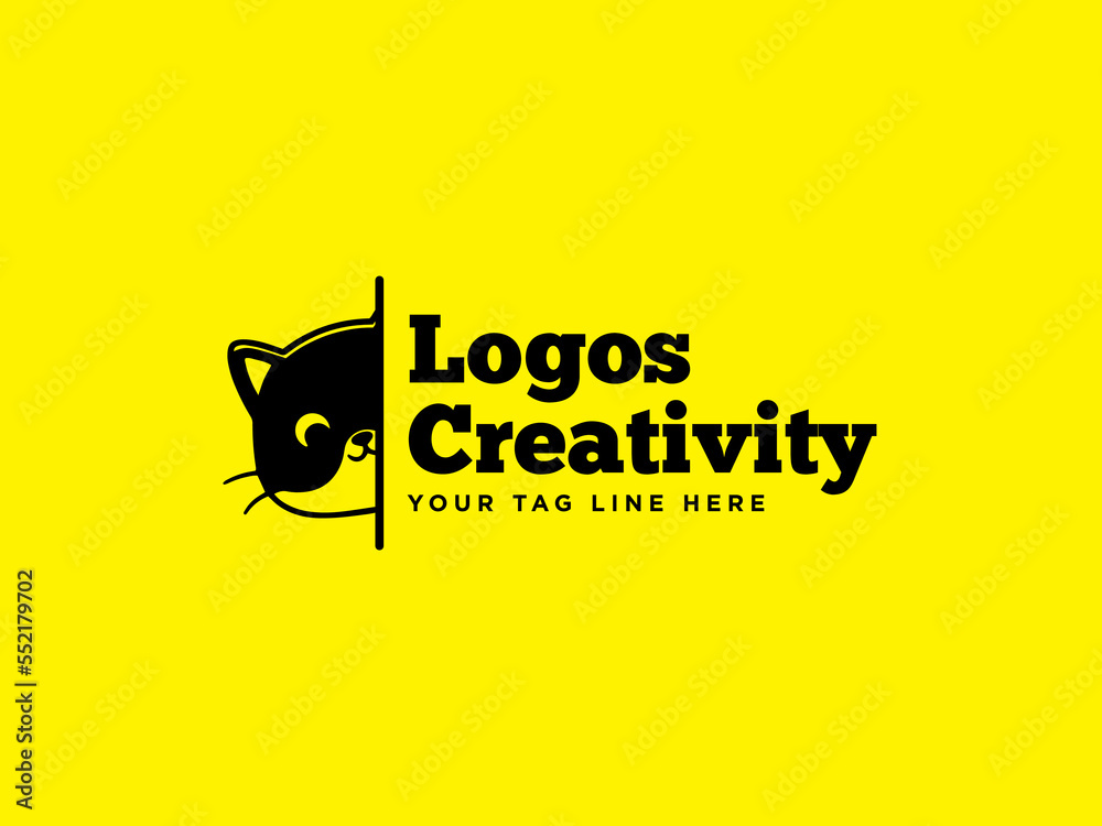 black cat, cat logo vector, cat face logo, cat face vector, custom cat