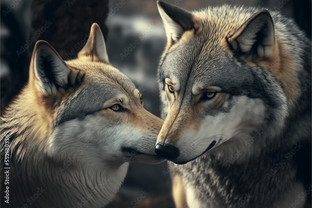 Fototapeta premium gray wolfs in the wild