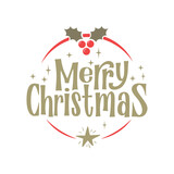 Merry Christmas lettering message banner. Creative typography for Holiday Greeting card or poster.