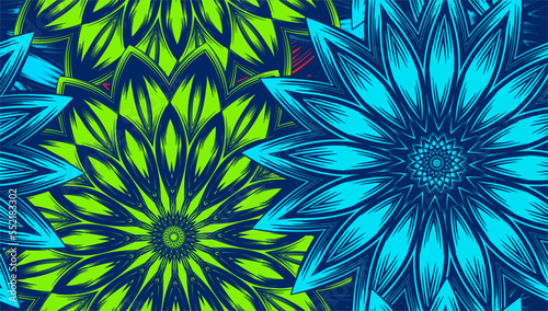 Flowers. Seamless floral background. Tracery handmade nature ethnic fabric backdrop pattern. Textile design texture. Decorative color art. Vector