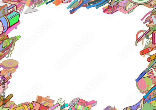 Background pattern abstract design texture. Building tools and Repair. Border frame, transparent background. Theme is about manufacturing, carpentry wood, mounting, knife, steel, woodcutter