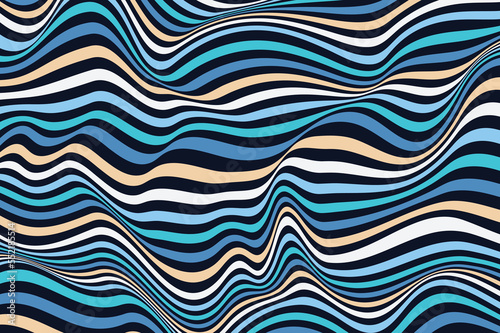 Colorful striped backgrounds. Colorful waves and vintage 60s hippie psychedelic wallpaper backdrop. Vector illustration