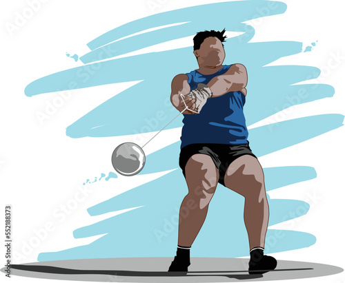 hammer thrower athlete with power to throw