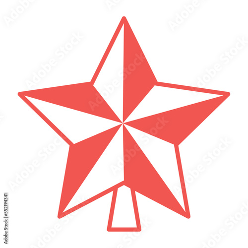 Isolated red christmas tree star icon Vector