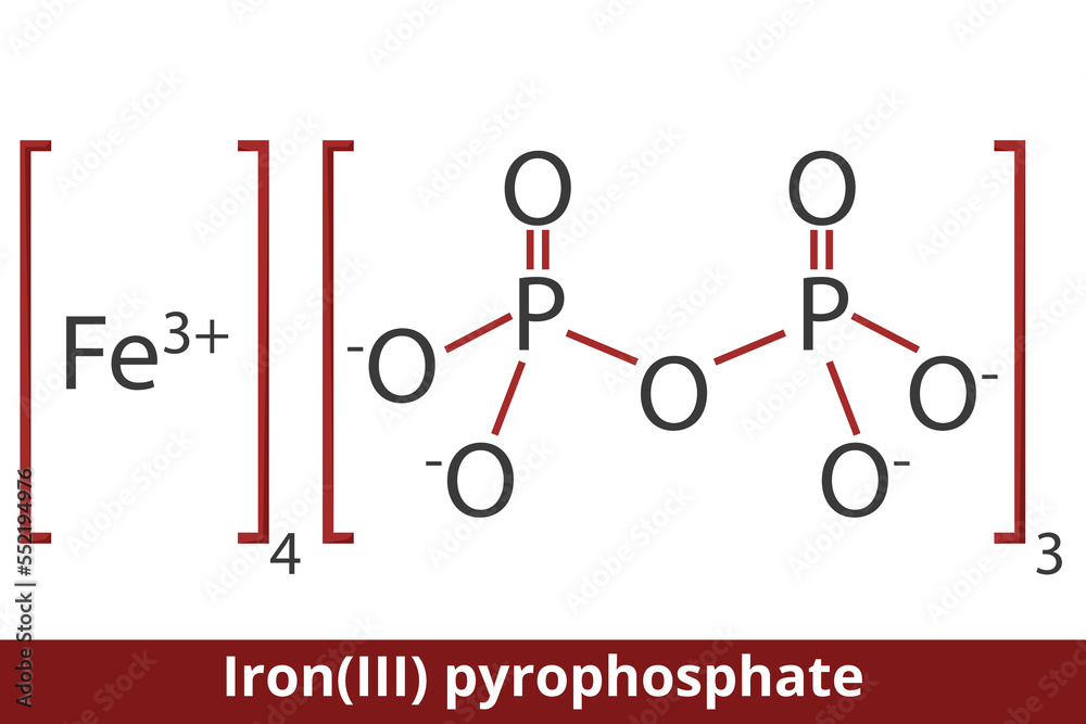 Iron(III) pyrophosphate. An chemical compound prepared by heating the mixture of iron