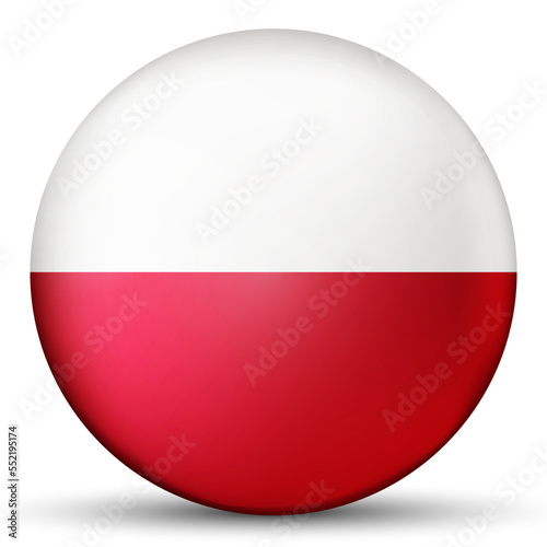 Glass light ball with flag of Poland. Round sphere, template icon. Polish national symbol. Glossy realistic ball, 3D abstract vector illustration highlighted on a white background. Big bubble. Free Download Glass light ball with flag of Poland. Round sphere, template icon. Polish national symbol. Glossy realistic ball, 3D abstract vector illustration highlighted on a white background. Big bubble. - GFXLoad