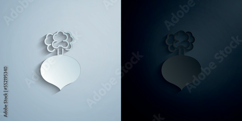 Radish paper icon with shadow vector illustration