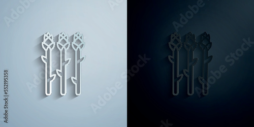 Asparagus paper icon with shadow vector illustration