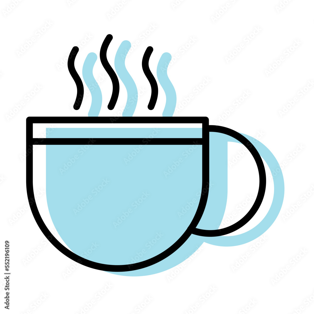 Isolated monochrome hot drink cup icon Vector Isolated monochrome hot drink cup icon Vector