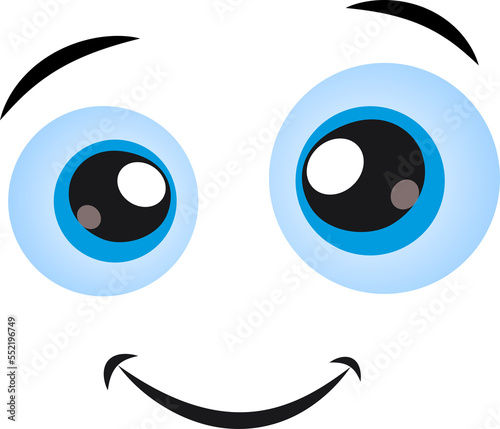 Smile face emoticon icon isolated on transparent background.