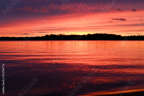 Dusk on a lake with evening clouds 3