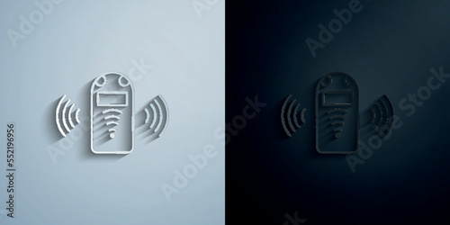 Artificial assistant concept line paper icon with shadow vector illustration