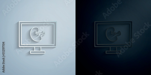 Japan lieutenant colonel military ranks and insignia glyph paper icon with shadow vector illustration