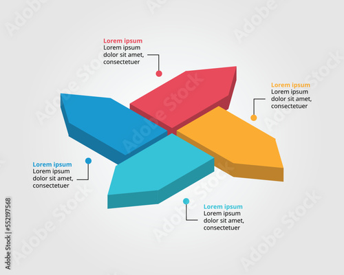 arrow chart template for infographic for presentation for 4 element