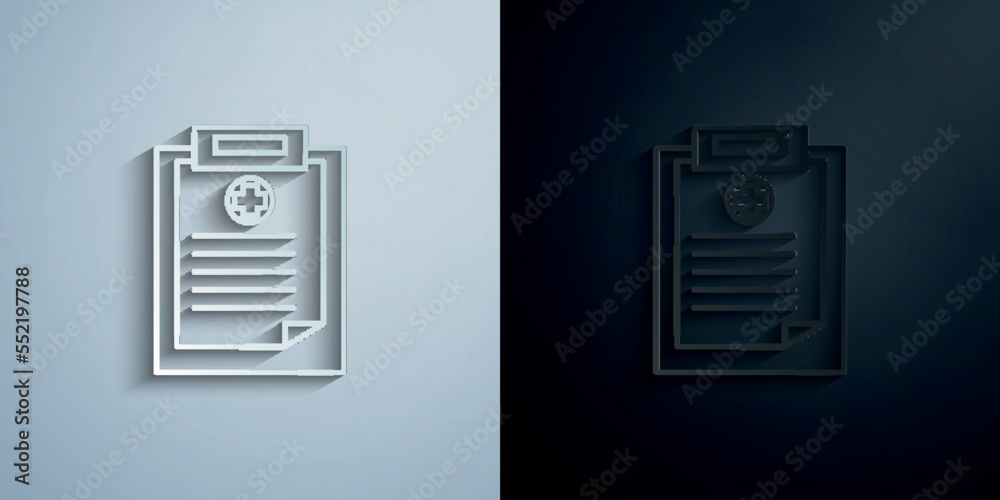 Medical result paper icon with shadow vector illustration Medical result paper icon with shadow vector illustration