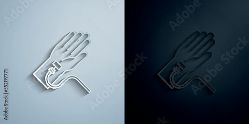 Blood transfusion paper icon with shadow vector illustration