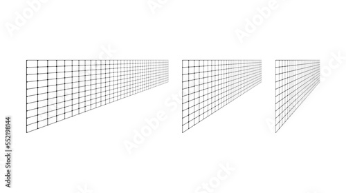 Flat grid surface set. Rectangle vertical plane in different perspective. Different angles design elements collection. Vector
