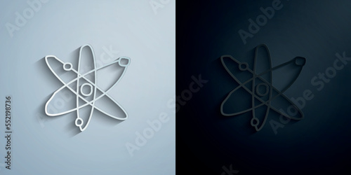 Atomic elements sketch paper icon with shadow vector illustration