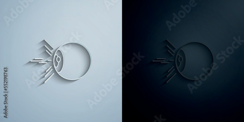 Reflection from eye paper icon with shadow vector illustration