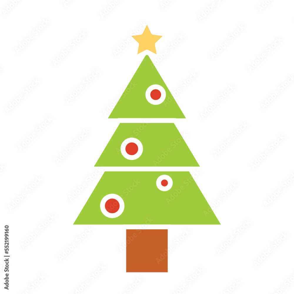 Fototapeta premium Isolated colored christmas tree icon Vector