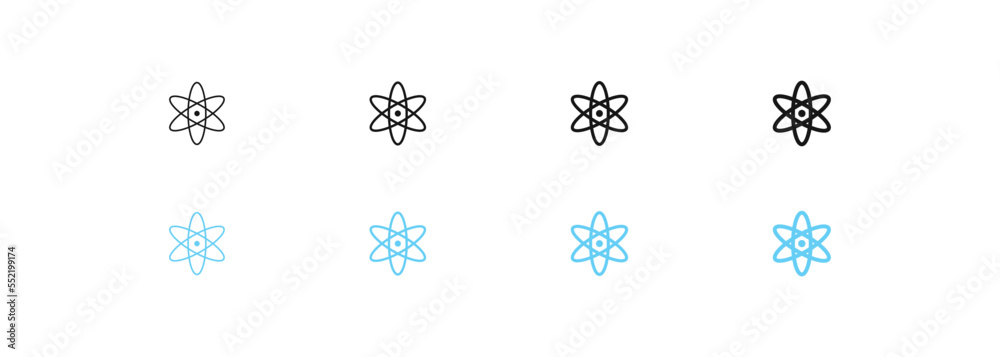 Atom icon. Nucleus sign. Physics symbol. Neutron symbols. Vector sign. Atom icon. Nucleus sign. Physics symbol. Neutron symbols. Vector sign.