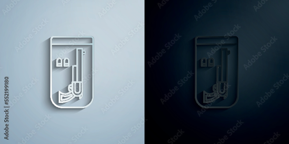 Evidence, gun paper icon with shadow vector illustration Evidence, gun paper icon with shadow vector illustration