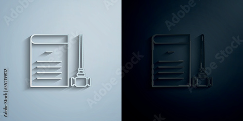 Justice, gavel paper icon with shadow vector illustration