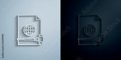 International court paper icon with shadow vector illustration
