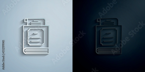Law book, paper paper icon with shadow vector illustration