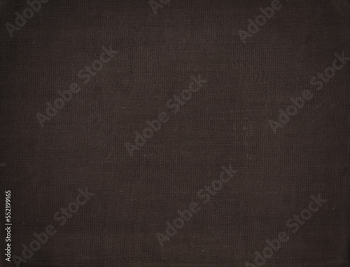 Textile texture. Brown old book cover. Rough canvas surface. Blank retro page. Empty place for text. Perfect for background and vintage style design.