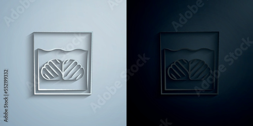 Brainwashing paper icon with shadow vector illustration